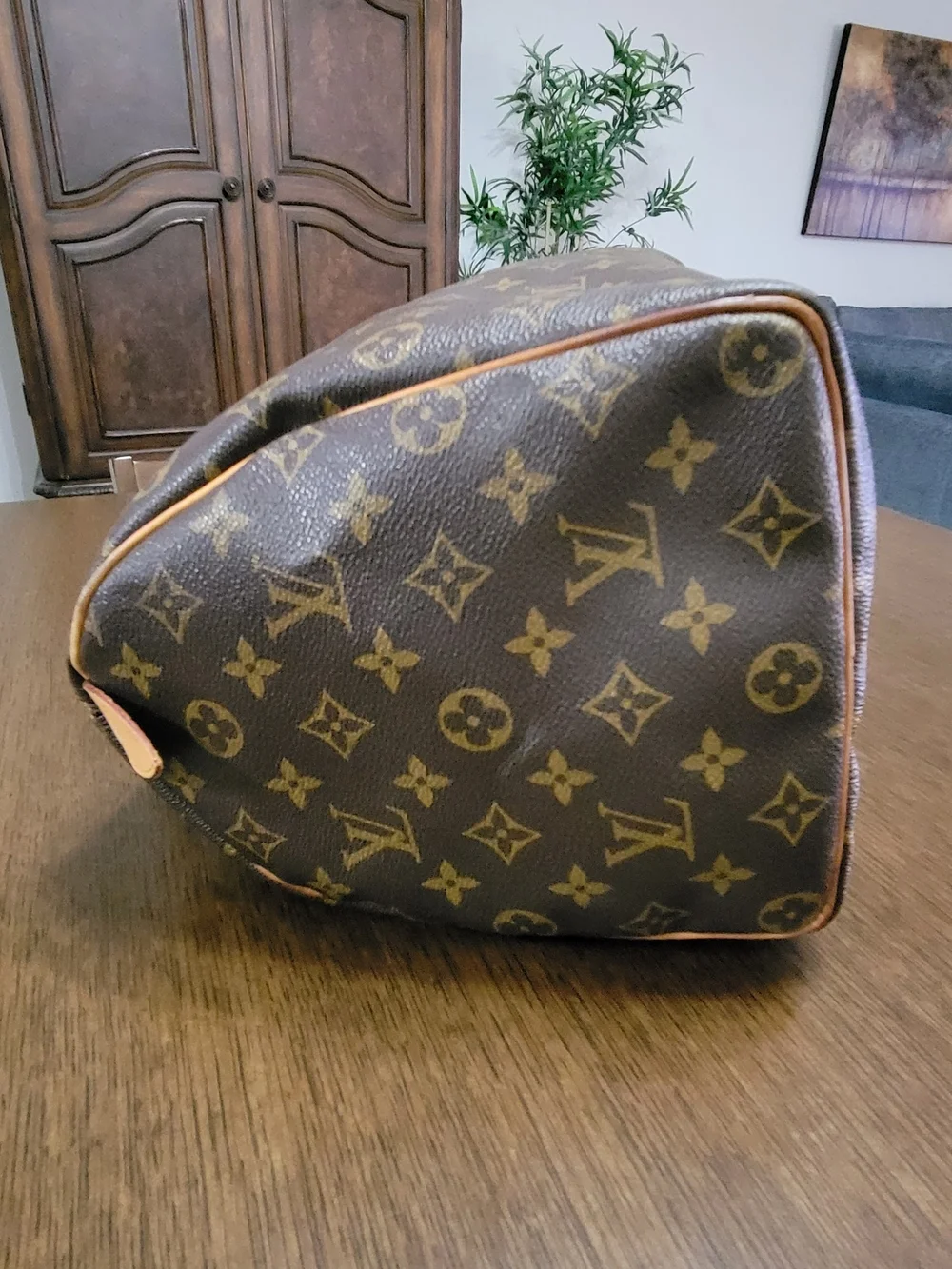 Louis Vuitton Brown Monogram Speedy 35 9.00Top-Handle Bag